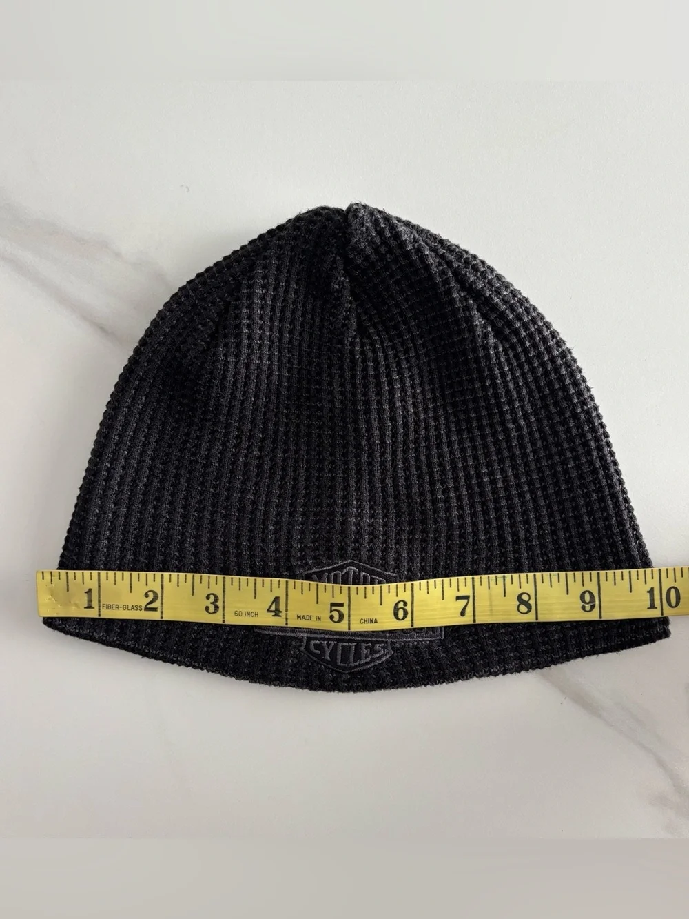 Harley-Davidson Black Waffle Knit Beanie with Embroidered Logo